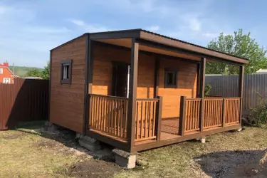 Каркасная баня 5000*2300 односкатная с террасой